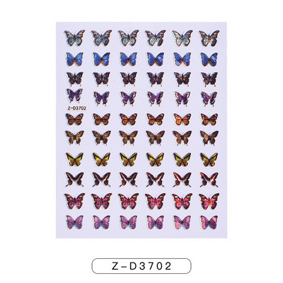 1-leheline sillerdav laserliblikas küünekleebised 3D küünekleebised Holograafiline kunstkleebis Liiv liblikas liuguriga maniküüri kaunistus*