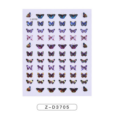 1-leheline sillerdav laserliblikas küünekleebised 3D küünekleebised Holograafiline kunstkleebis Liiv liblikas liuguriga maniküüri kaunistus*