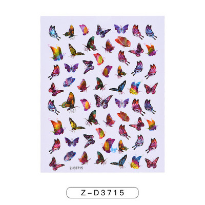 1-leheline sillerdav laserliblikas küünekleebised 3D küünekleebised Holograafiline kunstkleebis Liiv liblikas liuguriga maniküüri kaunistus*