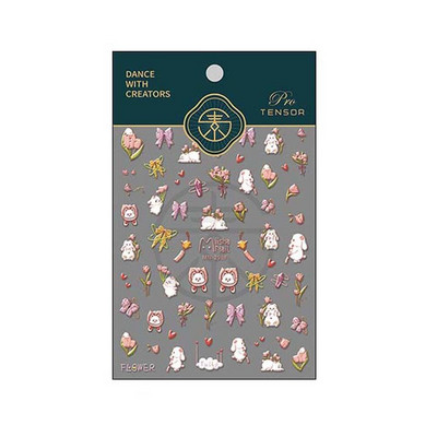 1 leht 5D realistlik armas multikas jänku jänes muinasjutt liblikas karu kleepuvad küünekleebised kleebised maniküüri võlusid