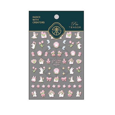 1 leht 5D realistlik armas multikas jänku jänes muinasjutt liblikas karu kleepuvad küünekleebised kleebised maniküüri võlusid