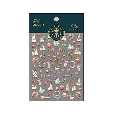 1 leht 5D realistlik armas multikas jänku jänes muinasjutt liblikas karu kleepuvad küünekleebised kleebised maniküüri võlusid