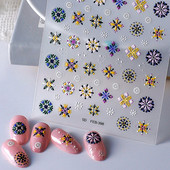 Bohemian Embroidery 5D Reljeefsed küünekleebised Elegantsed Boho stiilis Lillekleebised Küünte kaunistamiseks Maniküür Dekooritarvikud Uus