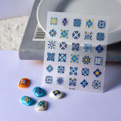 Bohemian Embroidery 5D Reljeefsed küünekleebised Elegantsed Boho stiilis Lillekleebised Küünte kaunistamiseks Maniküür Dekooritarvikud Uus