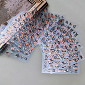 Autocolante pentru unghii, linie abstractă din aur trandafir, bronzat 3D, 8*10 cm, holografic, flori/frunze de aur trandafir, decal pentru unghii, glisor de unghii cu laser chic