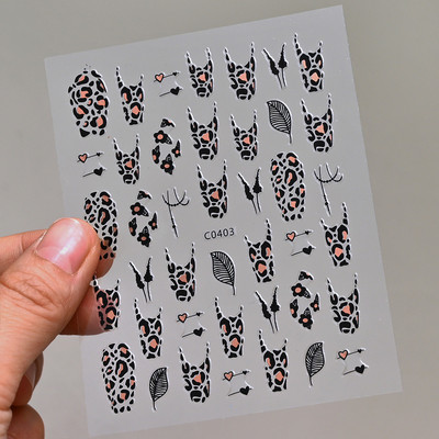 Autocolante pentru unghii, linie abstractă din aur trandafir, bronzat 3D, 8*10 cm, holografic, flori/frunze de aur trandafir, decal pentru unghii, glisor de unghii cu laser chic