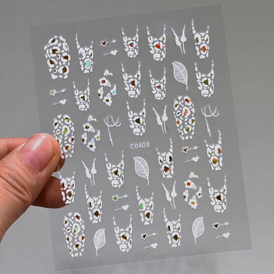 Autocolante pentru unghii, linie abstractă din aur trandafir, bronzat 3D, 8*10 cm, holografic, flori/frunze de aur trandafir, decal pentru unghii, glisor de unghii cu laser chic