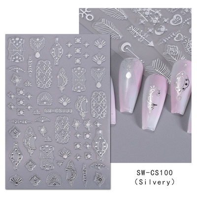 Νέο αυτοκόλλητο νυχιών Ins Hot Lip Flame Maple Leaf Smoke Star Moon Decal Nail