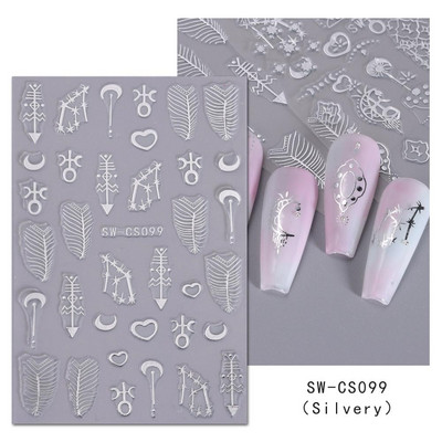 Νέο αυτοκόλλητο νυχιών Ins Hot Lip Flame Maple Leaf Smoke Star Moon Decal Nail