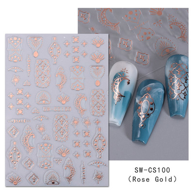 Νέο αυτοκόλλητο νυχιών Ins Hot Lip Flame Maple Leaf Smoke Star Moon Decal Nail