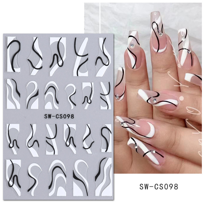 Νέο αυτοκόλλητο νυχιών Ins Hot Lip Flame Maple Leaf Smoke Star Moon Decal Nail