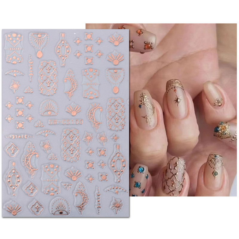 Νέο αυτοκόλλητο νυχιών Ins Hot Lip Flame Maple Leaf Smoke Star Moon Decal Nail