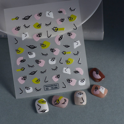 Nova reljefna naljepnica s crnim leptirom za nokte Mali moljac Ljudska krila Nails Art dodaci Aroma Flower serija klizača za nokte