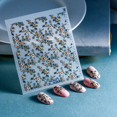 Nova reljefna naljepnica s crnim leptirom za nokte Mali moljac Ljudska krila Nails Art dodaci Aroma Flower serija klizača za nokte