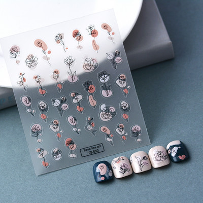 Nova reljefna naljepnica s crnim leptirom za nokte Mali moljac Ljudska krila Nails Art dodaci Aroma Flower serija klizača za nokte