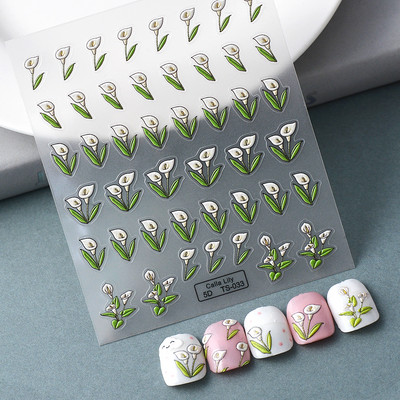 Nova reljefna naljepnica s crnim leptirom za nokte Mali moljac Ljudska krila Nails Art dodaci Aroma Flower serija klizača za nokte