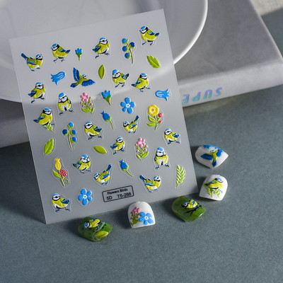 Nova reljefna naljepnica s crnim leptirom za nokte Mali moljac Ljudska krila Nails Art dodaci Aroma Flower serija klizača za nokte