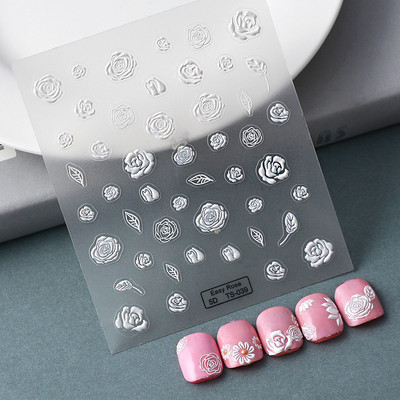 Nova reljefna naljepnica s crnim leptirom za nokte Mali moljac Ljudska krila Nails Art dodaci Aroma Flower serija klizača za nokte