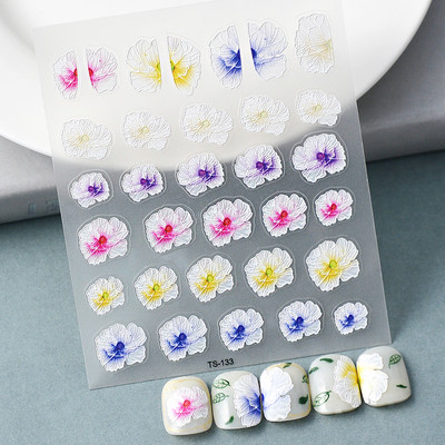 Nova reljefna naljepnica s crnim leptirom za nokte Mali moljac Ljudska krila Nails Art dodaci Aroma Flower serija klizača za nokte