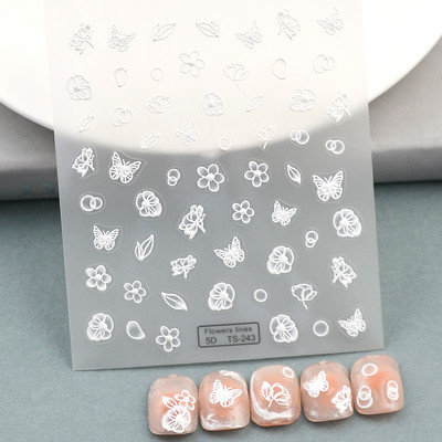 Nova reljefna naljepnica s crnim leptirom za nokte Mali moljac Ljudska krila Nails Art dodaci Aroma Flower serija klizača za nokte