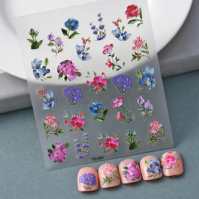 Nova reljefna naljepnica s crnim leptirom za nokte Mali moljac Ljudska krila Nails Art dodaci Aroma Flower serija klizača za nokte