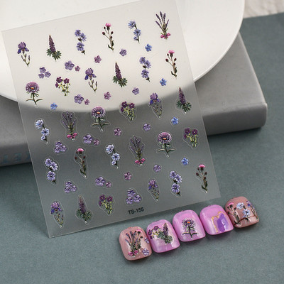 Nova reljefna naljepnica s crnim leptirom za nokte Mali moljac Ljudska krila Nails Art dodaci Aroma Flower serija klizača za nokte