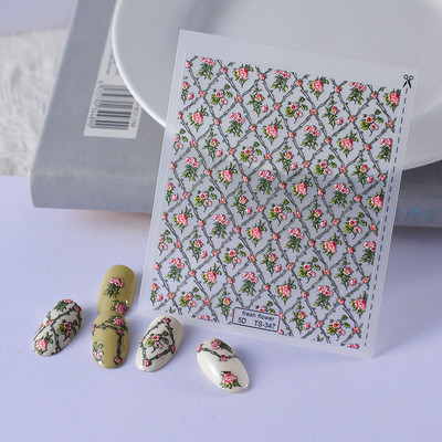 Nova reljefna naljepnica s crnim leptirom za nokte Mali moljac Ljudska krila Nails Art dodaci Aroma Flower serija klizača za nokte