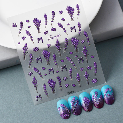 Nova reljefna naljepnica s crnim leptirom za nokte Mali moljac Ljudska krila Nails Art dodaci Aroma Flower serija klizača za nokte