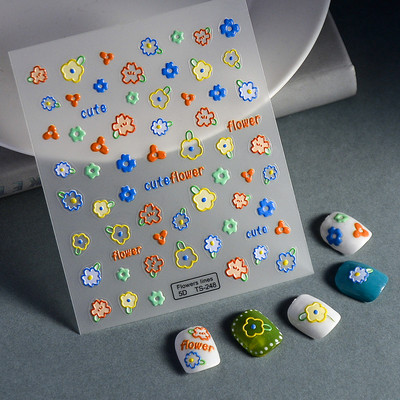 Nova reljefna naljepnica s crnim leptirom za nokte Mali moljac Ljudska krila Nails Art dodaci Aroma Flower serija klizača za nokte