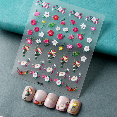 Nova reljefna naljepnica s crnim leptirom za nokte Mali moljac Ljudska krila Nails Art dodaci Aroma Flower serija klizača za nokte