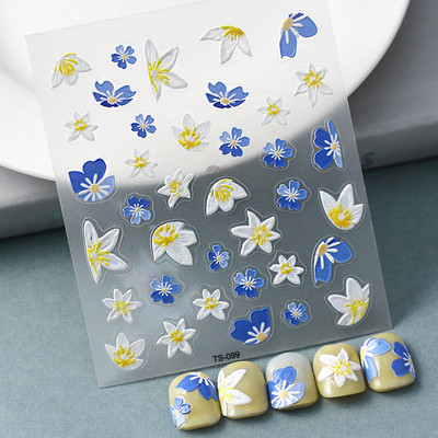 Nova reljefna naljepnica s crnim leptirom za nokte Mali moljac Ljudska krila Nails Art dodaci Aroma Flower serija klizača za nokte