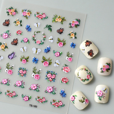 Nova reljefna naljepnica s crnim leptirom za nokte Mali moljac Ljudska krila Nails Art dodaci Aroma Flower serija klizača za nokte