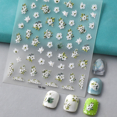 Nova reljefna naljepnica s crnim leptirom za nokte Mali moljac Ljudska krila Nails Art dodaci Aroma Flower serija klizača za nokte