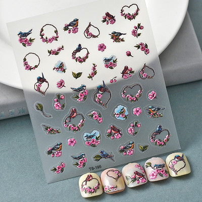 Nova reljefna naljepnica s crnim leptirom za nokte Mali moljac Ljudska krila Nails Art dodaci Aroma Flower serija klizača za nokte