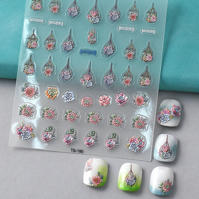 Nova reljefna naljepnica s crnim leptirom za nokte Mali moljac Ljudska krila Nails Art dodaci Aroma Flower serija klizača za nokte