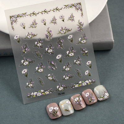 Nova reljefna naljepnica s crnim leptirom za nokte Mali moljac Ljudska krila Nails Art dodaci Aroma Flower serija klizača za nokte