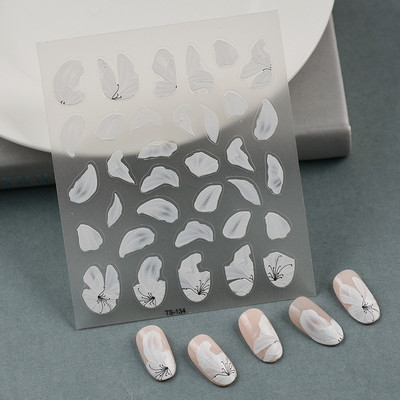 Nova reljefna naljepnica s crnim leptirom za nokte Mali moljac Ljudska krila Nails Art dodaci Aroma Flower serija klizača za nokte