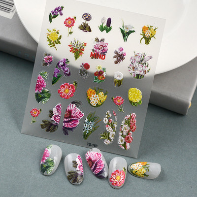 Nova reljefna naljepnica s crnim leptirom za nokte Mali moljac Ljudska krila Nails Art dodaci Aroma Flower serija klizača za nokte