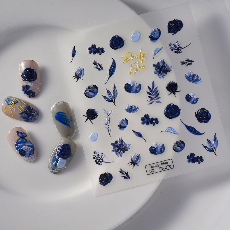 Nova reljefna naljepnica s crnim leptirom za nokte Mali moljac Ljudska krila Nails Art dodaci Aroma Flower serija klizača za nokte