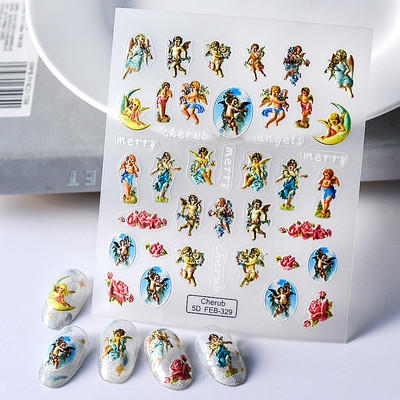 Magnoolia-liilia ploomi õied päevalilled tulbid virsiku õie ruut 3D isekleepuv küünekunsti kleebis 5D maniküüri kleebis