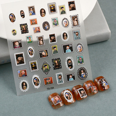 Magnoolia-liilia ploomi õied päevalilled tulbid virsiku õie ruut 3D isekleepuv küünekunsti kleebis 5D maniküüri kleebis