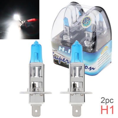 2pcs H1 12V 55W Car Headlight Bulb Super Bright 4300K Warm White Light Car Halogen Lamp Auto Front Fog Light Bulb