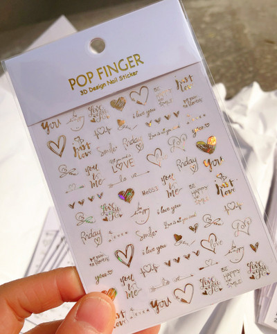 Autocolante 3D pentru unghii Inimă roșie Dragoste și Accesorii Instrument Glisor auto-adeziv Decalcomanii de Ziua Îndrăgostiților Manicură Decorații pentru unghii