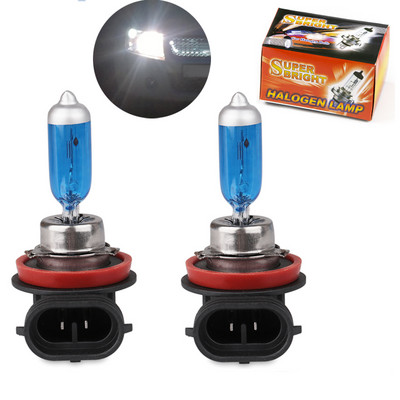 2vnt Automobilių priedai H11 55W 6000K Halogeninės lempos lemputė Super Bright White Car Styling Priekiniai žibintai Rūko žibintai Automobilių priedai