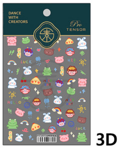 Zvijezda crtića u boji Ljubavno srce Uzorak kravljeg medvjeda 5D meki reljef Samoljepljiva naljepnica za ukrašavanje noktiju 3D naljepnica za manikuru