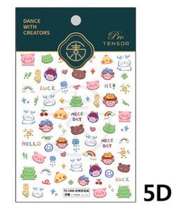 Zvijezda crtića u boji Ljubavno srce Uzorak kravljeg medvjeda 5D meki reljef Samoljepljiva naljepnica za ukrašavanje noktiju 3D naljepnica za manikuru