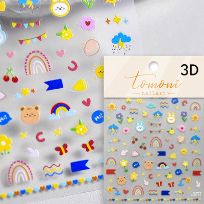 Zvijezda crtića u boji Ljubavno srce Uzorak kravljeg medvjeda 5D meki reljef Samoljepljiva naljepnica za ukrašavanje noktiju 3D naljepnica za manikuru