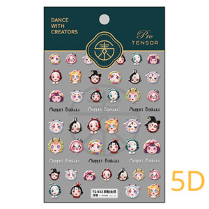 Armas multikas tüdruk 5D reljeefne isekleepuvad küünekleebised Bowknot Rose Star Moon 3D maniküür telefoni kleebised hulgimüük