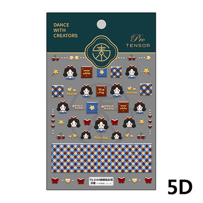 Armas multikas tüdruk 5D reljeefne isekleepuvad küünekleebised Bowknot Rose Star Moon 3D maniküür telefoni kleebised hulgimüük