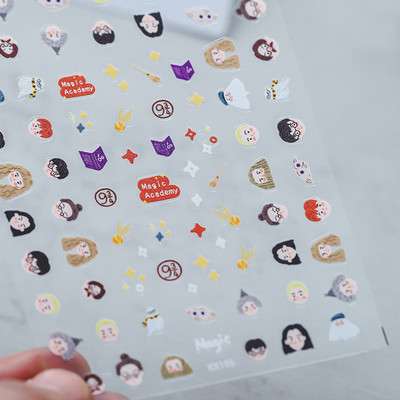 Armas multikas tüdruk 5D reljeefne isekleepuvad küünekleebised Bowknot Rose Star Moon 3D maniküür telefoni kleebised hulgimüük